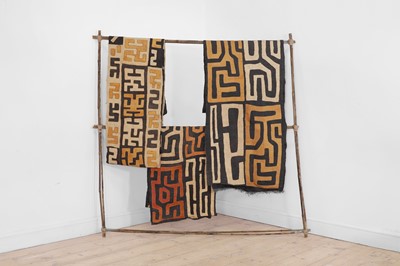 Lot 320 - A group of three Kuba raffia appliquéd cloths