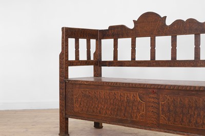 Lot 194 - A painted pine box settle