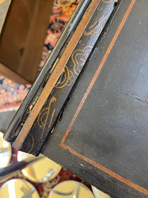 Lot 13 - A black lacquer and gilt-japanned chest on stand