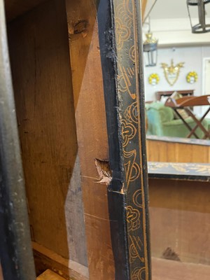 Lot 13 - A black lacquer and gilt-japanned chest on stand