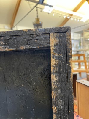 Lot 13 - A black lacquer and gilt-japanned chest on stand