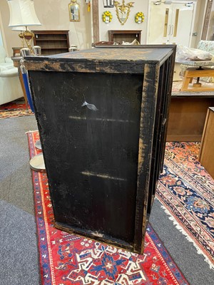 Lot 13 - A black lacquer and gilt-japanned chest on stand
