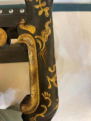 Lot 13 - A black lacquer and gilt-japanned chest on stand