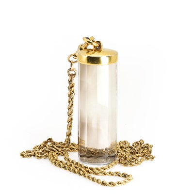 Lot 270 - A smoky quartz pendant seal and chain