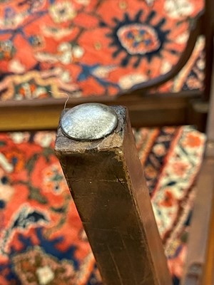 Lot 66 - A set of four George III-style mahogany 'cockpen' elbow chairs