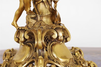 Lot 57 - A Victorian ormolu candlestick table lamp by Elkington & Co.