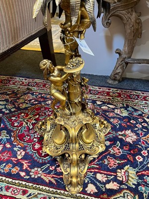 Lot 57 - A Victorian ormolu candlestick table lamp by Elkington & Co.