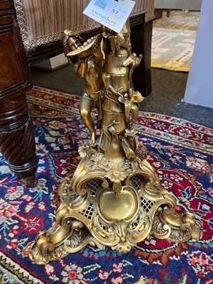 Lot 57 - A Victorian ormolu candlestick table lamp by Elkington & Co.