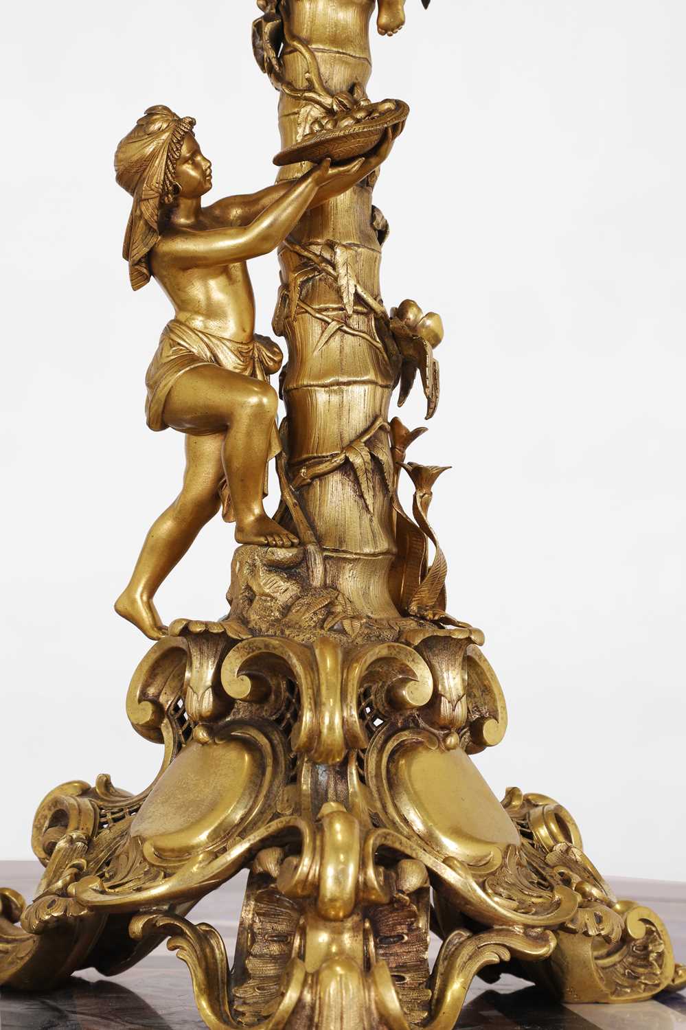 Lot 57 - A Victorian ormolu candlestick table lamp by Elkington & Co.
