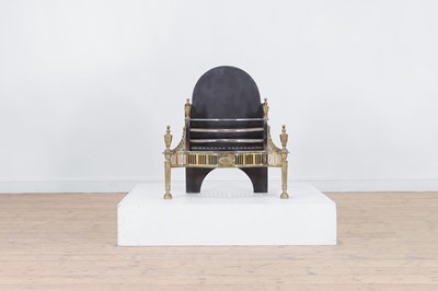 Lot 259 - A George III-style steel and brass fire grate