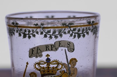 Lot 211 - An enamelled glass beaker