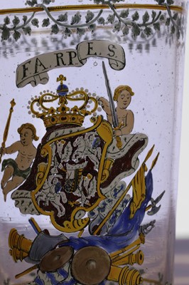 Lot 211 - An enamelled glass beaker