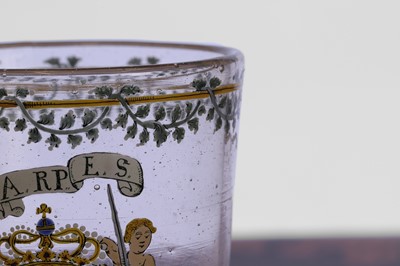 Lot 211 - An enamelled glass beaker