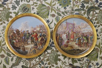 Lot 332 - A pair of Vienna porcelain chargers