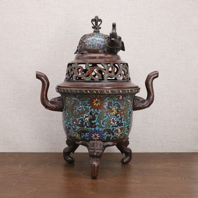 Lot 210 - A Japanese champlevé koro