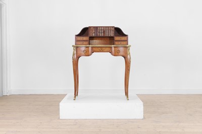 Lot 433 - A Louis XV-style tulipwood bonheur-du-jour