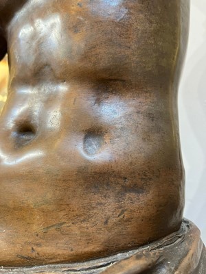 Lot 158 - A patinated bronze figure after the antique
