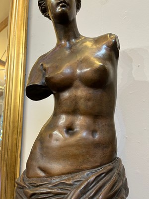 Lot 158 - A patinated bronze figure after the antique