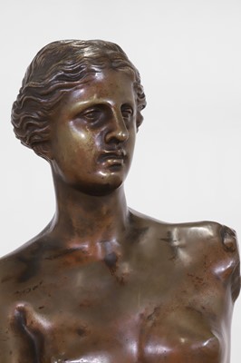 Lot 158 - A patinated bronze figure after the antique