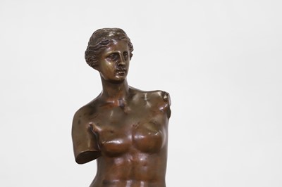 Lot 158 - A patinated bronze figure after the antique