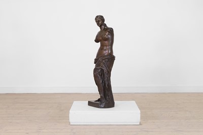 Lot 158 - A patinated bronze figure after the antique