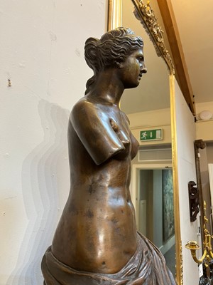 Lot 158 - A patinated bronze figure after the antique