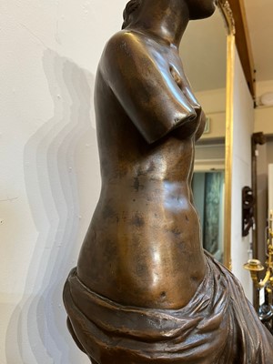 Lot 158 - A patinated bronze figure after the antique