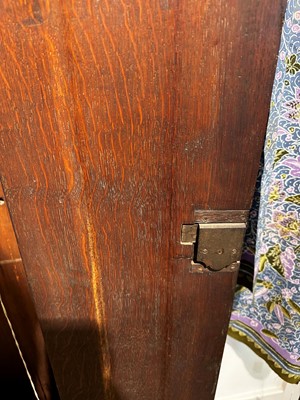 Lot 117 - A George III-style yellow, scarlet an gilt-japanned longcase clock