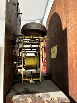 Lot 117 - A George III-style yellow, scarlet an gilt-japanned longcase clock