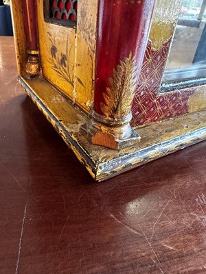 Lot 117 - A George III-style yellow, scarlet an gilt-japanned longcase clock