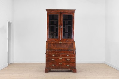 Lot 108 - A George II walnut bureau bookcase