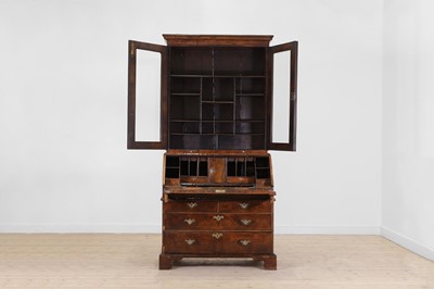 Lot 108 - A George II walnut bureau bookcase