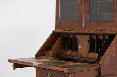 Lot 108 - A George II walnut bureau bookcase