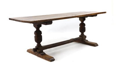 Lot 299 - A Charles I-style oak refectory table