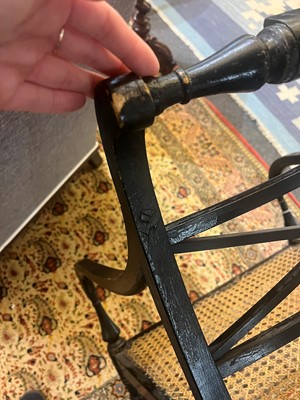 Lot 55 - A set of four Regency-style elbow chairs