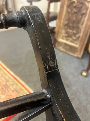 Lot 55 - A set of four Regency-style elbow chairs