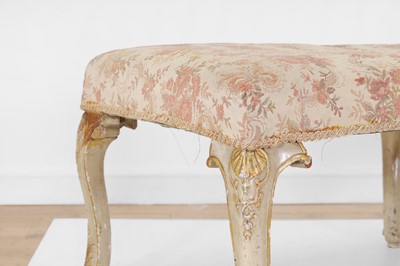 Lot 186 - A painted and parcel-gilt stool