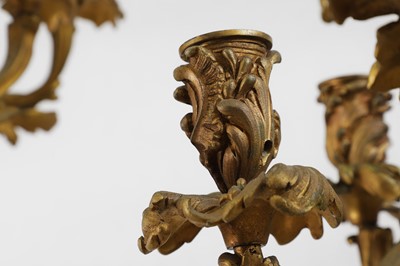 Lot 38 - A pair of Louis XV-style ormolu candelabra
