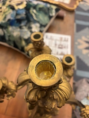 Lot 38 - A pair of Louis XV-style ormolu candelabra