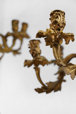 Lot 38 - A pair of Louis XV-style ormolu candelabra