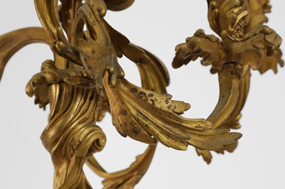 Lot 38 - A pair of Louis XV-style ormolu candelabra