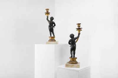Lot 144 - A pair of Louis XVI-style figural candelabra