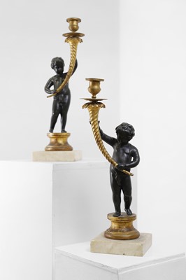 Lot 144 - A pair of Louis XVI-style figural candelabra