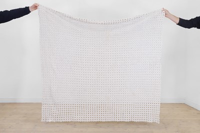 Lot 179 - A cotton needlework bedcover