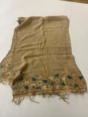Lot 176 - A group of embroidered towels and fragments