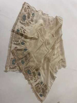 Lot 176 - A group of embroidered towels and fragments