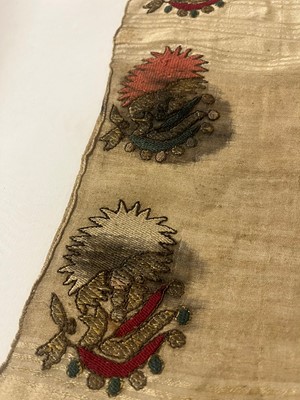 Lot 176 - A group of embroidered towels and fragments
