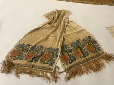 Lot 176 - A group of embroidered towels and fragments