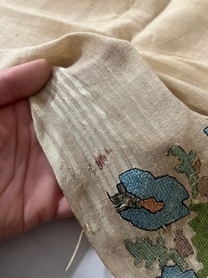 Lot 176 - A group of embroidered towels and fragments