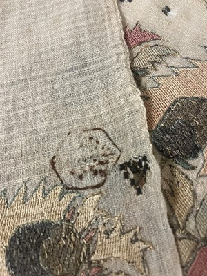 Lot 176 - A group of embroidered towels and fragments